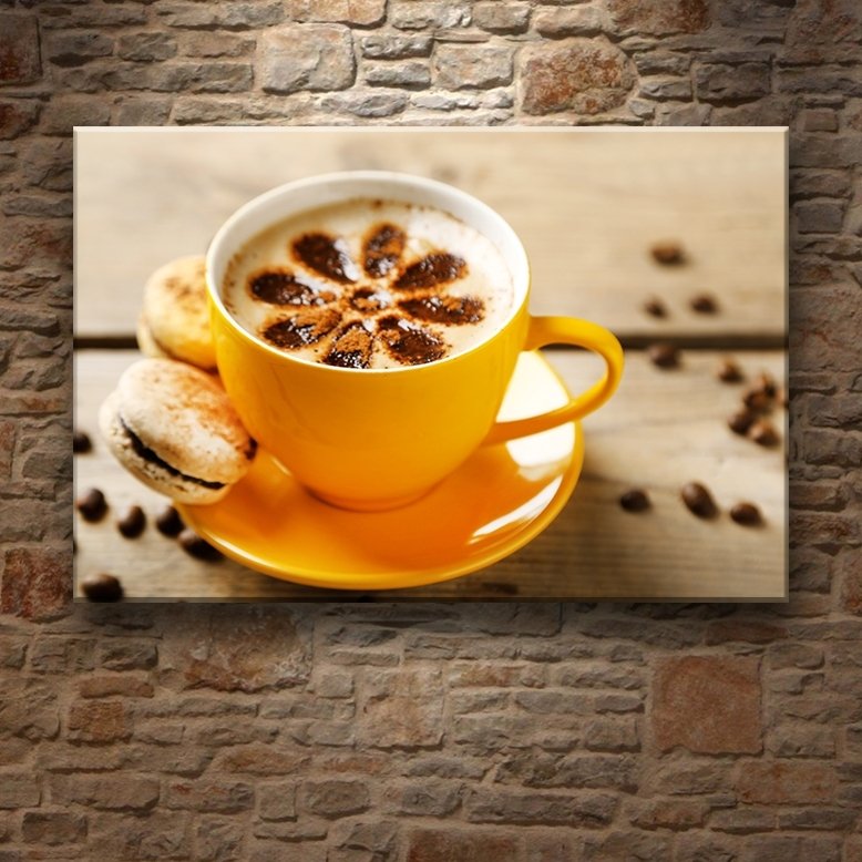 ÇİÇEK DESENLİ ESPRESSO 7 değişen ölçü ORİJİNAL KANVAS TABLO