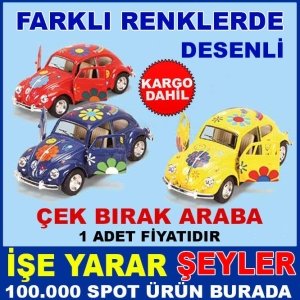 DESENLİ VOLKSWAGN MODEL METAL ÇEK BIRAK ARABA KD