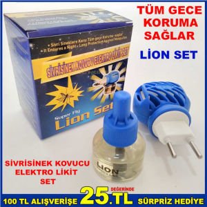 LİON SET SİVRİSİNEK KOVUCU ELEKTRO LİKİT SET