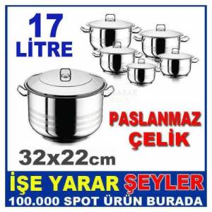 Özel İndüksiyon Kapsül Taban,Çelik Kapak 32x22 Hascevher Arıan Gastro Büyük Boy Derin Çelik Tencere