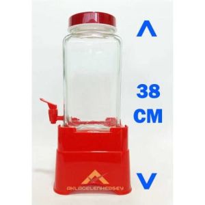 Altlıklı Musluklu cam damacana,3 litre musluklu çok amaçlı cam kavanoz alt kaideli mini su sebili