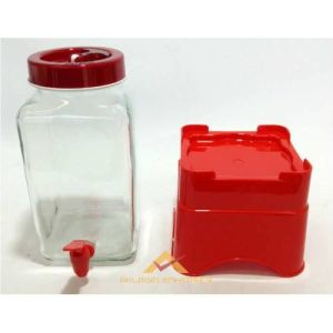 Altlıklı Musluklu cam damacana,3 litre musluklu çok amaçlı cam kavanoz alt kaideli mini su sebili