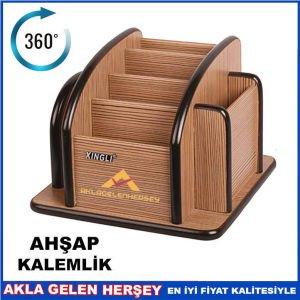 6 BÖLÜM 360 DERECE DÖNEBİLEN AHŞAP KALEMLİK