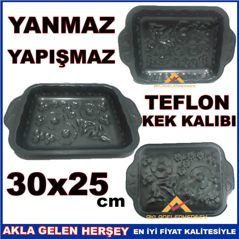 ÇİÇEK md. 30x25cm DİKDÖRTGEN TEFLON KEK KALIBI