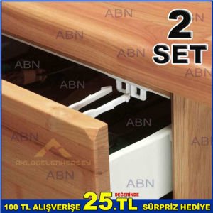 ÇOCUKLARIN ÇEKMECE AÇMASINI ÖNLEYİCİ EMNİYET MANDALI BEBEK GÜVENLİĞİ SÜRGÜLÜ KOMİDİN KİLİDİ -2