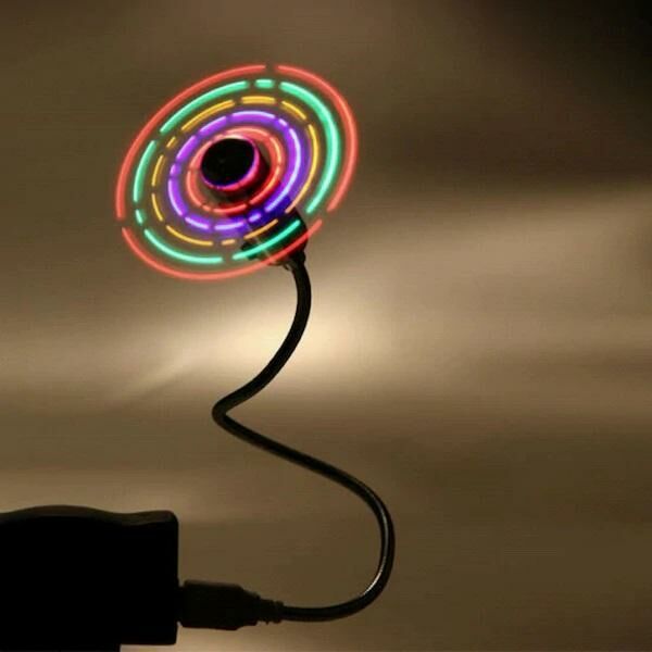 Led Işıklı Usb Fan Teleskopik Gövde Serinletici Pervane Heryöne kolayca Hareket eden Mini Vantilatör