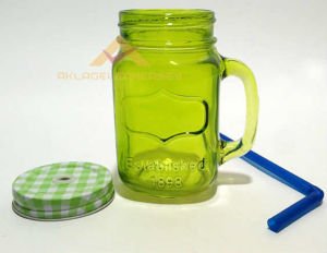 METAL KAPAK PİPETLİ CAM KAVANOZ İÇECEK KUPASI YŞ