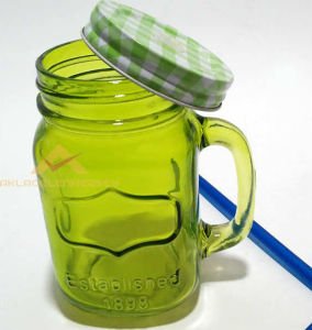 METAL KAPAK PİPETLİ CAM KAVANOZ İÇECEK KUPASI YŞ