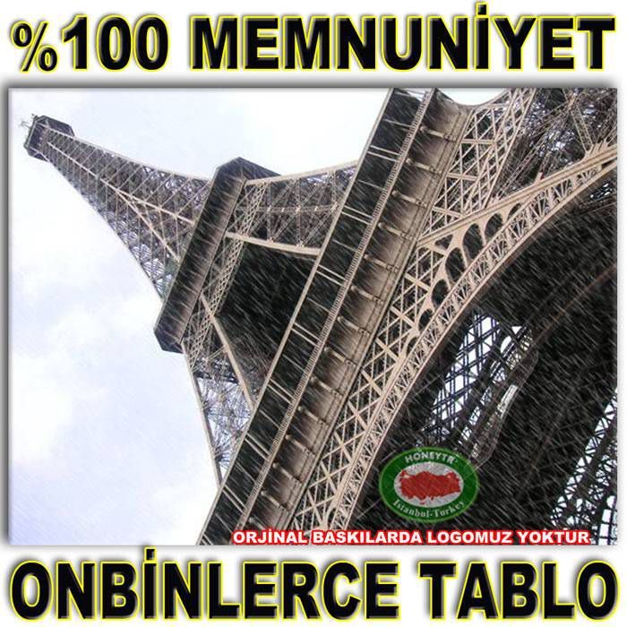 100x70cm BÜYÜKBOY CANVAS TABLO EYFELDE YAĞMUR