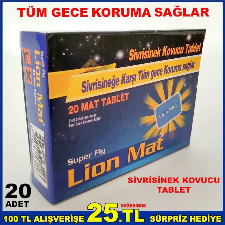 20 ADET LİON SİNEK KOVUCU ELEKTRO MAT TABLET