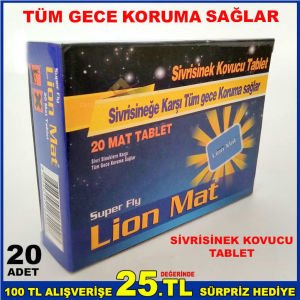 20 ADET LİON SİNEK KOVUCU ELEKTRO MAT TABLET