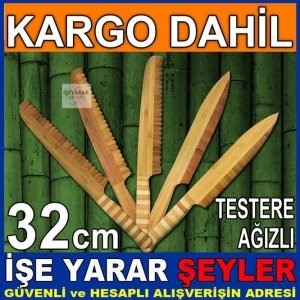 BAMBU TIRTIKLI EKMEK DOĞRAYICI AHŞAP BIÇAK