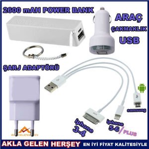 POWERBANK HEDİYELİ İPHONE-SAMSUNG EV ARAÇ ŞARJI