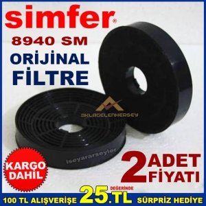 SIMFER 8940 SM ANKASTRE DAVLUMBAZ FİLTRE ASPİRATÖR KARBON FİLTRE
