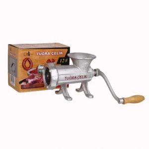Tuğra Çelik Kollu Et Kıyma Makinesi Pik Döküm Metal Gövde - Manuel ev için kıyma makinesi