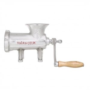 Tuğra Çelik Kollu Et Kıyma Makinesi Pik Döküm Metal Gövde - Manuel ev için kıyma makinesi
