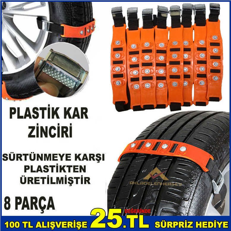 8 PARÇA AŞINMAYAN ÖZEL MALZEMEDEN ÜRETİM DEMİR APARATLI PATİNAJ ZİNCİRİ ÖZEL ÇANTALI KAR ZİNCİRİ