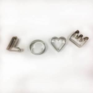 Kurabiye Kalıbı Love Paslanmaz Çelik  Pasta Kalıbı 4 Parça