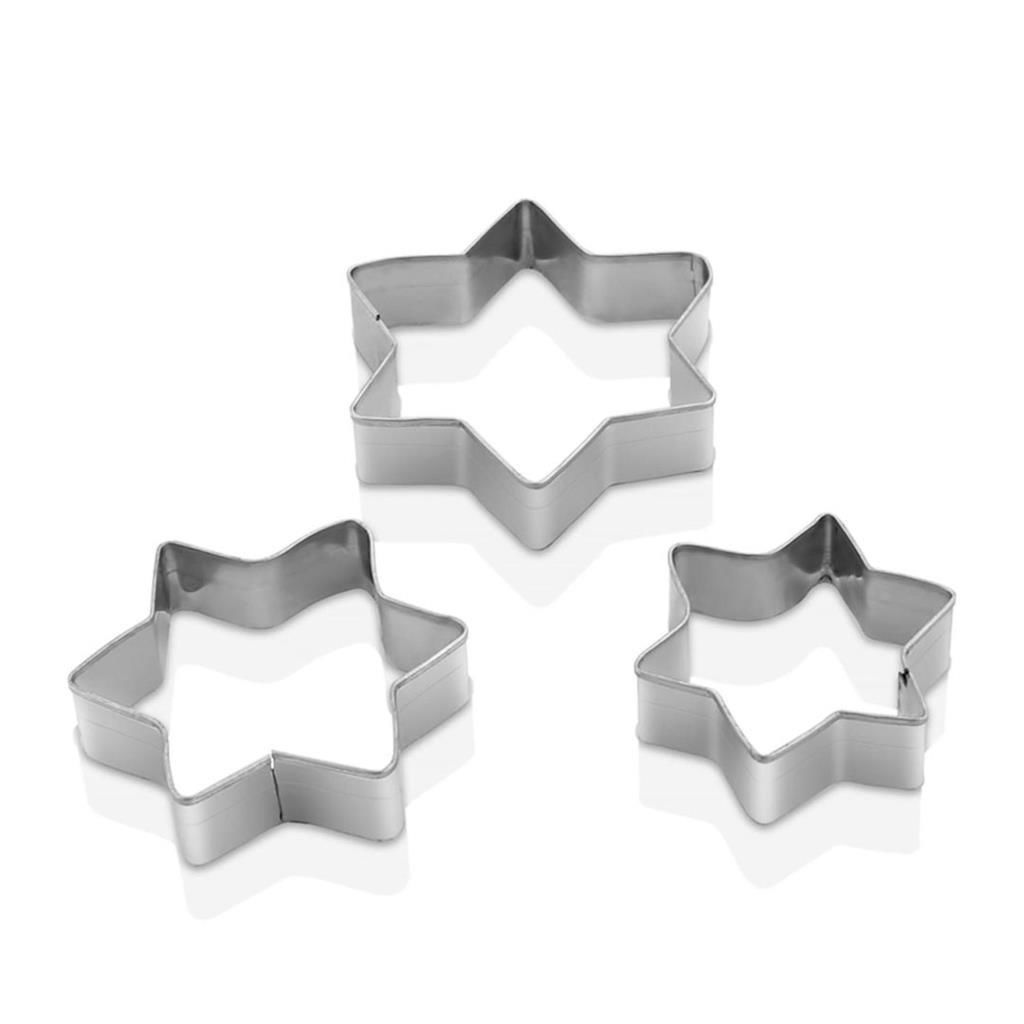 PASLANMAZ METAL KURABİYE KALIBI YILDIZ FİGÜRLÜ 3 FARKLI BOY