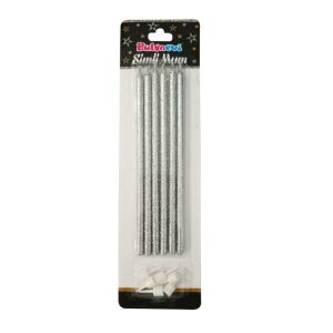 TMM4797 Simli Uzun Silver Mum, 6 adet