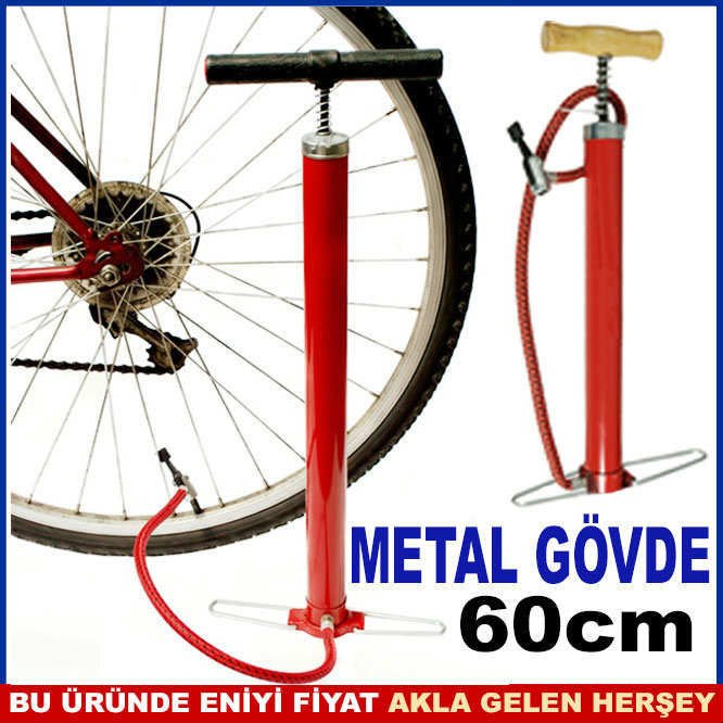 60cm BÜYÜK BOY METAL GÖVDE BİSİKLET POMPASI