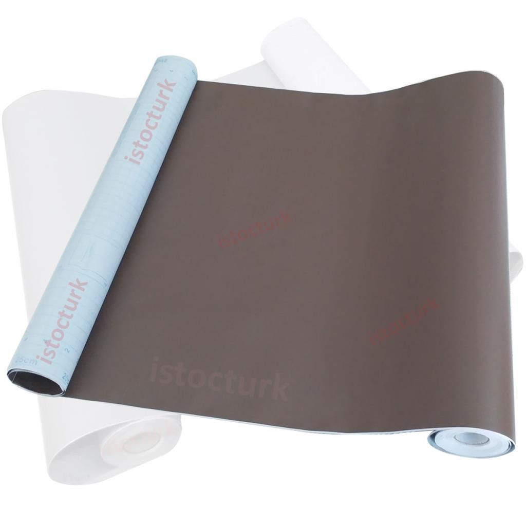 Düz Kahverengi Desensiz Kendi Yapışan Pvc Folyo Zemin Kaplaması Duvar+Mobilya,Dolap Yüzey Yenileme