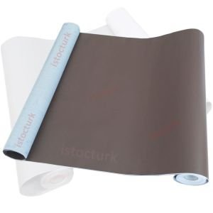 Düz Kahverengi Desensiz Kendi Yapışan Pvc Folyo Zemin Kaplaması Duvar+Mobilya,Dolap Yüzey Yenileme