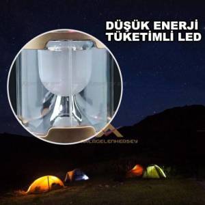 Şarjlı Ve Solar Güneş Enerjili Işıldak+Fener Çok Fonksiyonlu Katlanır Model 1w Fener+6 Led Işıldak