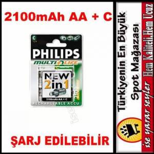 Philips Aa+C Pil Ve Pil Boyut Değiştirici