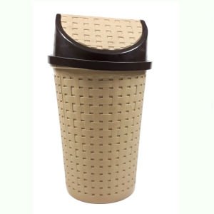 Hasır Desenli Çöp Kovası Klile Kapaklı 5 L Tezgah Üstü Çöp Kutusu