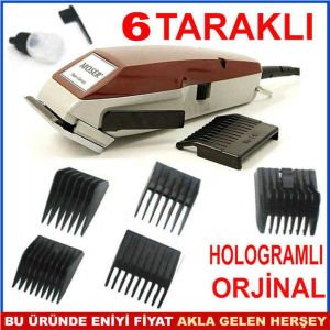 6 YEDEK TARAKLI ALMAN MALI MOSER TIRAŞ MAKİNESİ Fişli Saç Tıraş Makinesi Moser 6 Yedek Taraklı