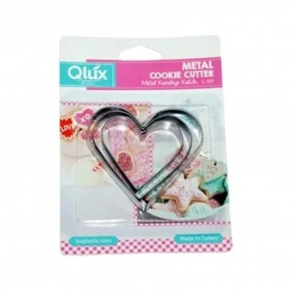 PASLANMAZ METAL KURABİYE KALIBI KALP FİGÜRLÜ 3 FARKLI BOY