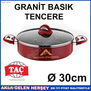 SERAMİK DIŞ YÜZEY TAÇ GRANİT BASIK TENCERE 30cm