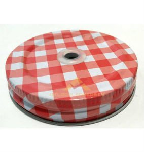 METAL KAPAK PİPETLİ CAM KAVANOZ İÇECEK KUPASI KI