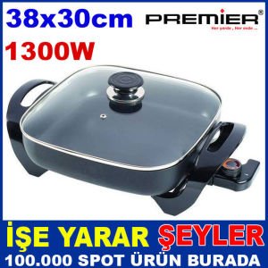 PREMIER 1300W KARE MODEL ELEKTRİKLİ PİZZA TAVASI