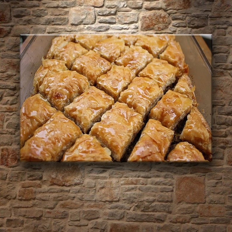 CEVİZLİ BAKLAVA 7 değişen ölçü ORİJİNAL KANVAS TABLO