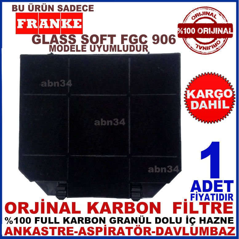 FRANKE GLASS SOFT FGC 906 ANKASTRE DAVLUMBAZ ASPİRATÖR KARBON FİLTRESİ-1013