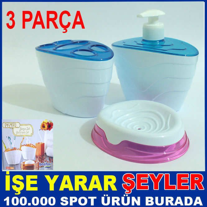 3 PARÇA KALİTELİ SADE MODEL BANYO ve LAVABO SETİ