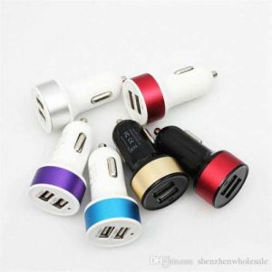 Cep telefonu araç şarjı tüm telefonlar için çift USB çıkış 2.1amp çakmaklık hızlı araç şarj adaptörü
