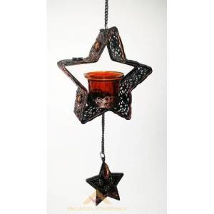 Metal Ferforje Askılı Nostalik Tealıght Mumluk