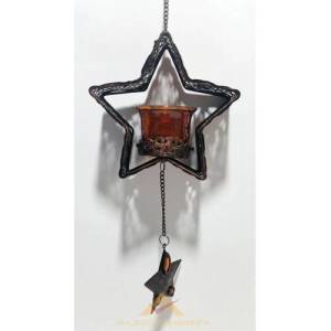 Metal Ferforje Askılı Nostalik Tealıght Mumluk