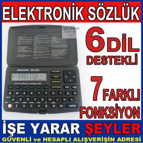 6 Farklı Dil Destekli Çok Fonksiyonlu Cep Tipi Elektronik Sözlük Kelime Çevirici Hesap Makinesi,Saat