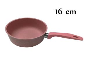 Döküm Alüminyum Granit Kaplama 16cm Tek Saplı Tava 5mm Kalınlık Küçük Boy Çok Amaçlı Granit Tava