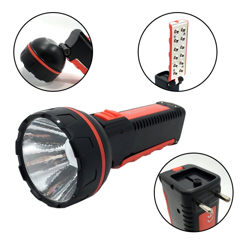 Oynar Başlıklı 2 Modlu 12 Ledli Şarjlı Işıldak El Feneri YG-3566 Çok Amaçlı Güçlü Fener Işıldak