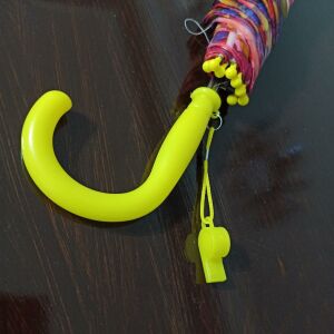 Renk ve Desen Garantisi Olmayan, Baston Saplı, Düdüklü Kız Çocuk Şemsiyesi Açık Çap 90 cm