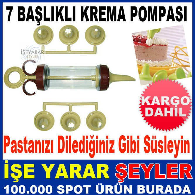 YEDİ BAŞLIKLI KREMA PASTA POMPASI SIKACAĞI KD