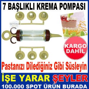 YEDİ BAŞLIKLI KREMA PASTA POMPASI SIKACAĞI KD