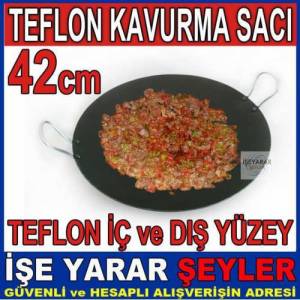 Büyükboy Yanmaz Teflon Kavurma Sacı Saçtava 42cm