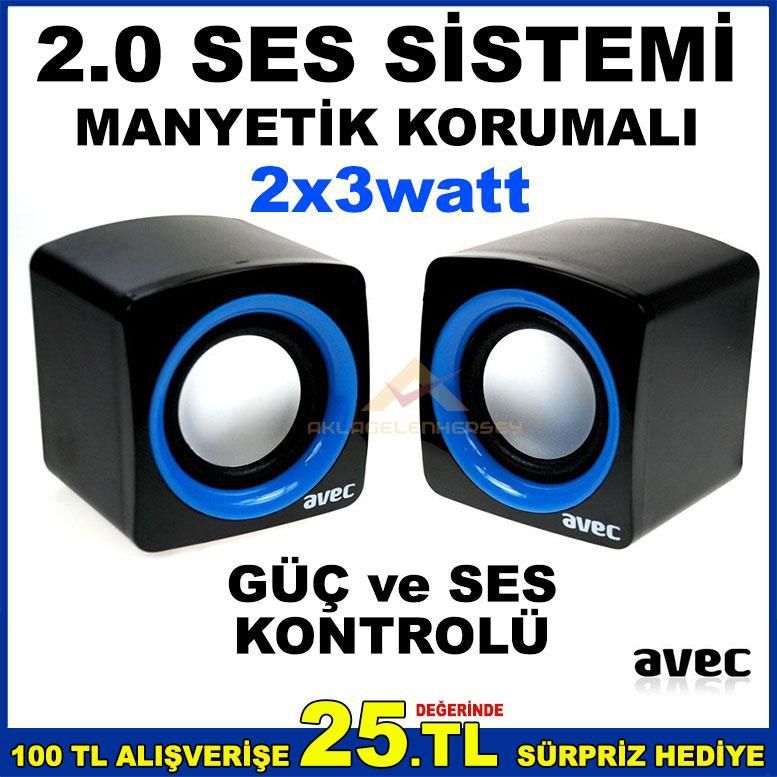 AVEC 2.0 1+1 USB SES SİSTEMİ HOPARLÖR SPEAKER