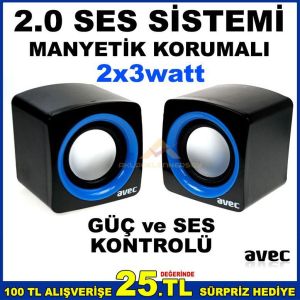 AVEC 2.0 1+1 USB SES SİSTEMİ HOPARLÖR SPEAKER